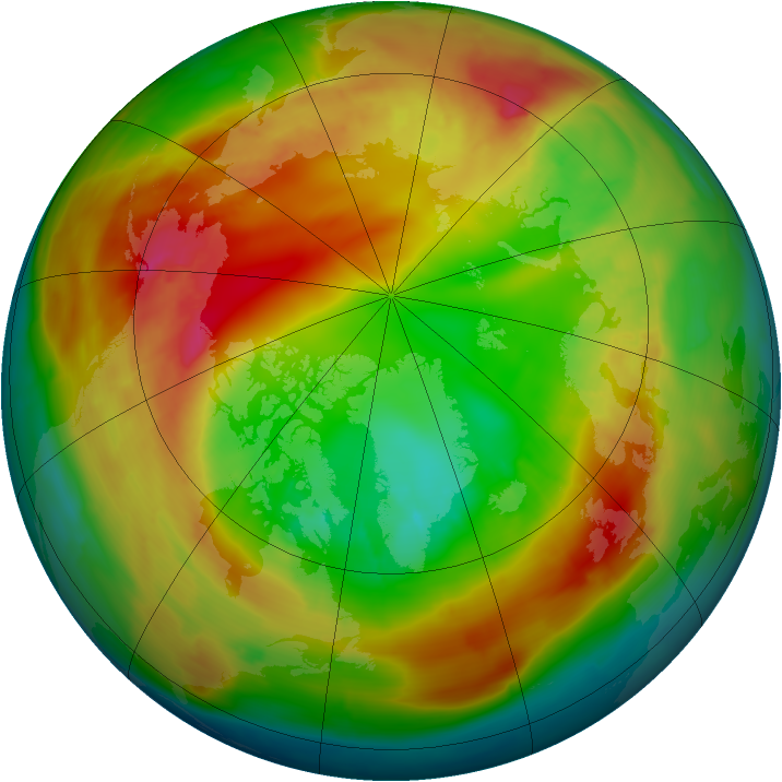 Arctic ozone map for 13 February 2014